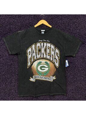 NFL Green Bay Packers Mineral Wash Glitter T-Shirt Size Large